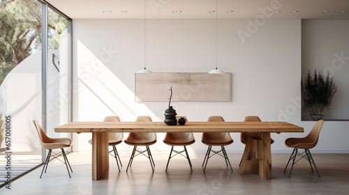 Minimalist interior design of modern dining room