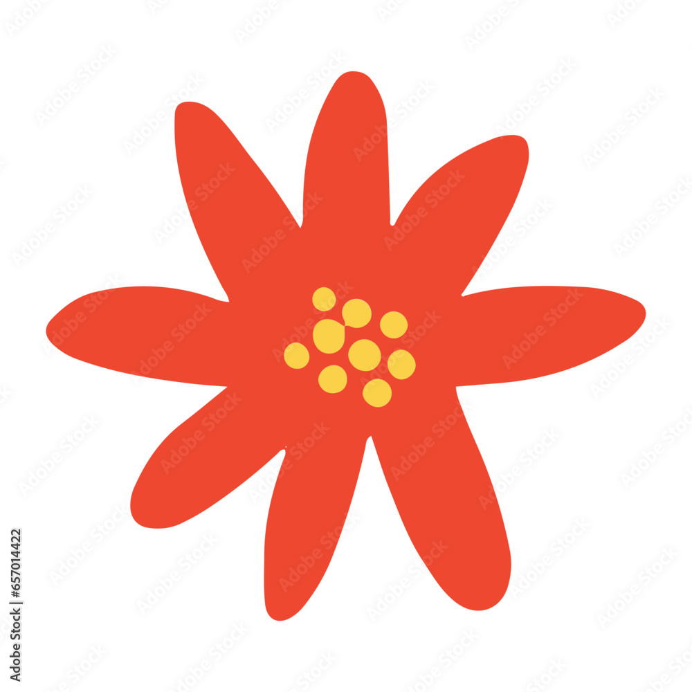 Poinsettia flower flat illustration Poinsettia flower flat illustration