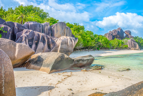 Huge granite rocks in Anse Source d'Argent beach