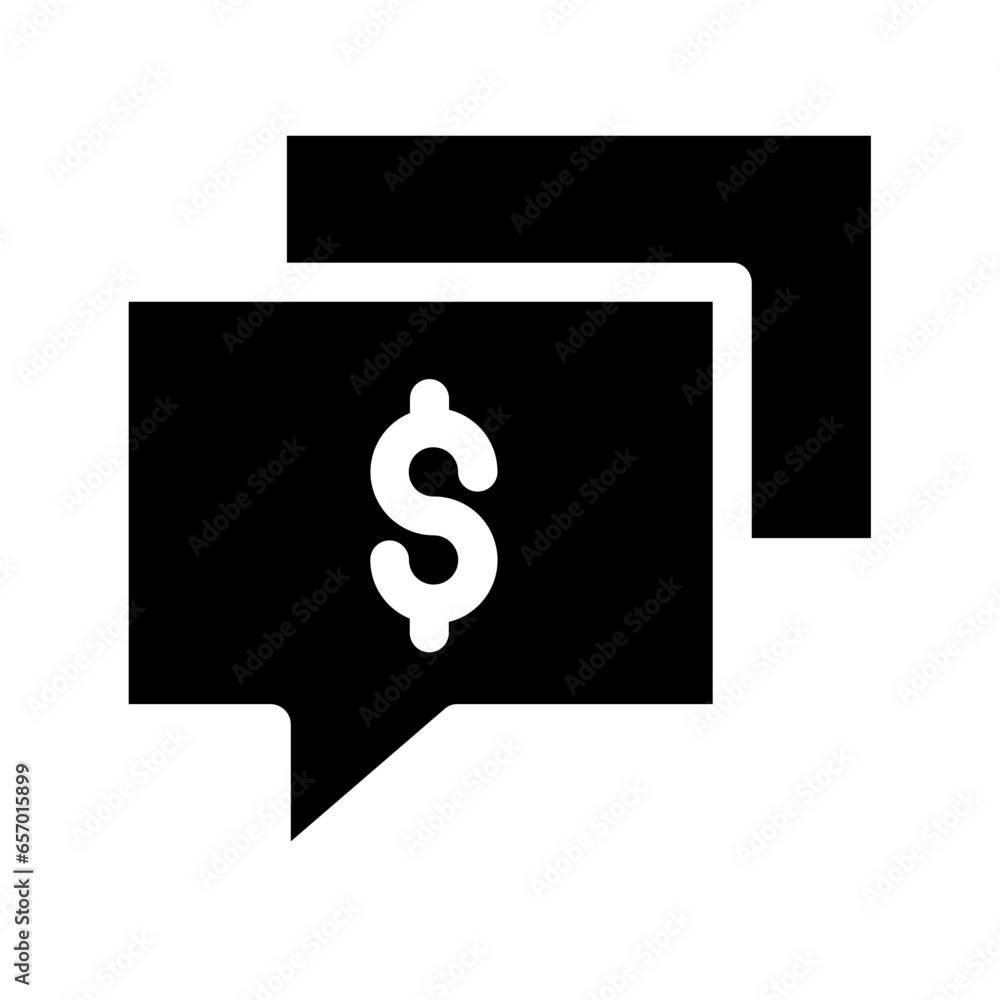 Solid Dollar Chat Bubble icon Solid Dollar Chat Bubble icon