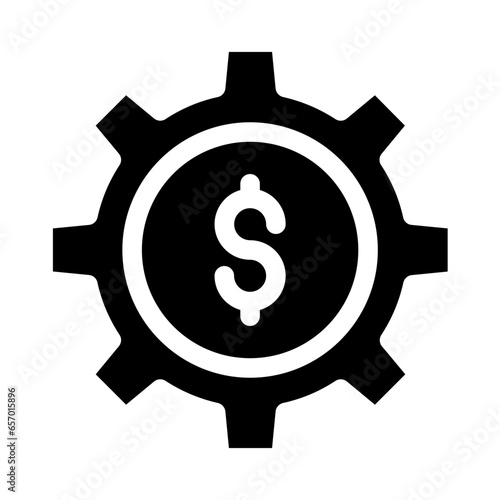 Solid Dollar Cog icon
