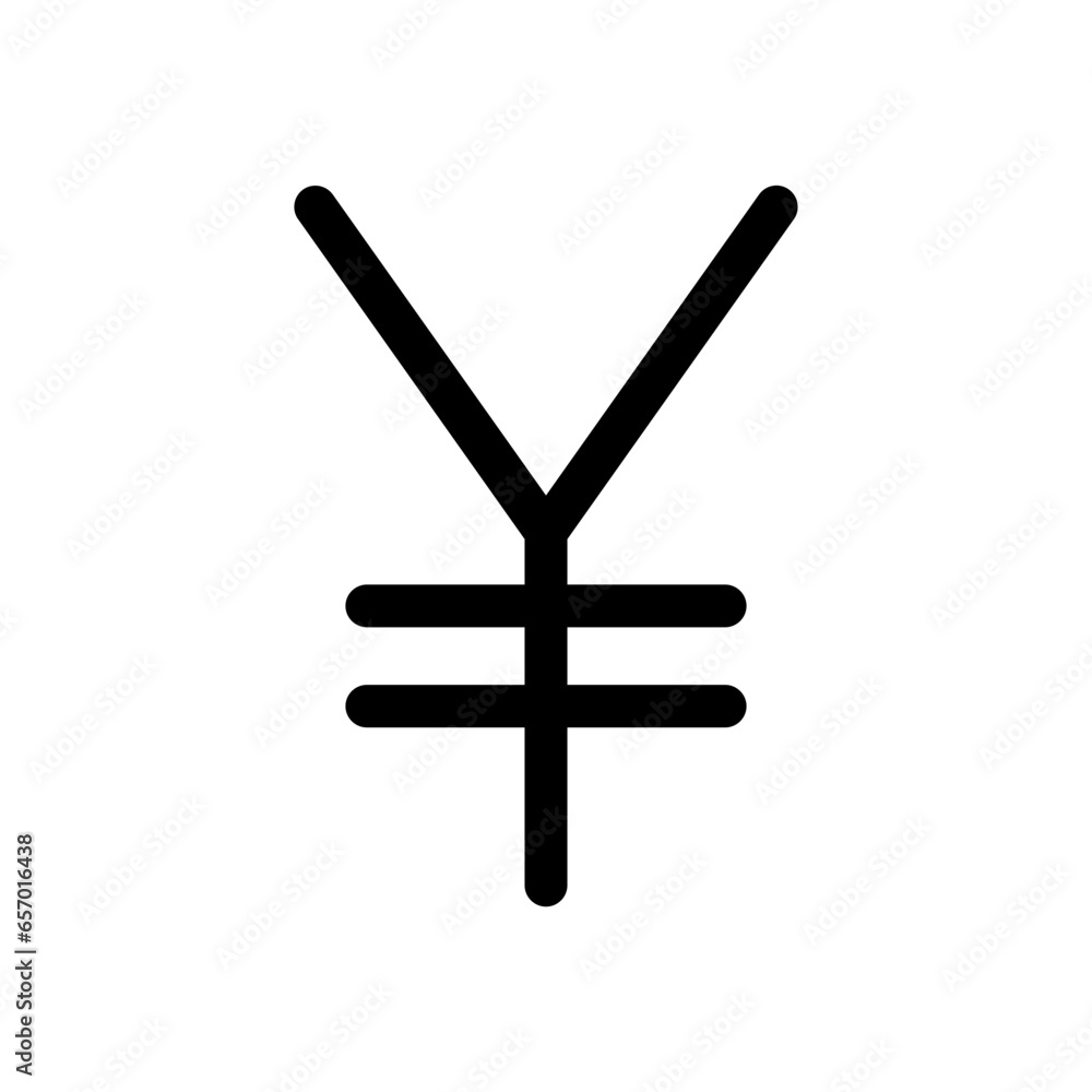 Obraz premium Solid Yen coin icon