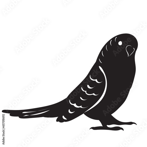 wavy parrot silhouette, on a white background, vector
