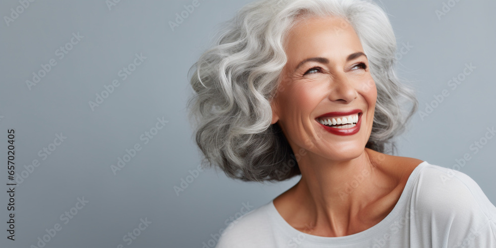Beautiful gorgeous middle aged woman. beautiful elderly woman portrait