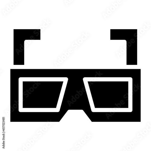 Solid 3d glasses icon