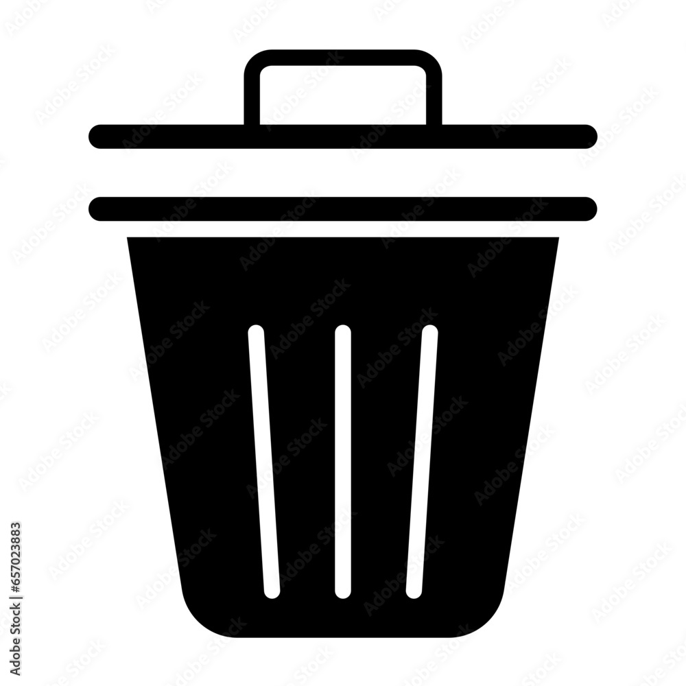 Solid Trash Bin icon