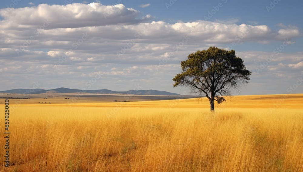 lonely tree in steppe on background of sky with clouds lonely tree in steppe on background of sky with clouds