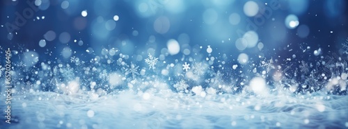 A winter background made of snowflakes (Generative Ai) photo