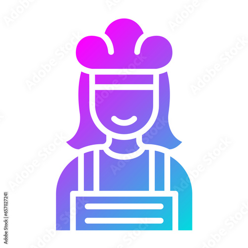 Female Chef Vector Icon Design Illustration