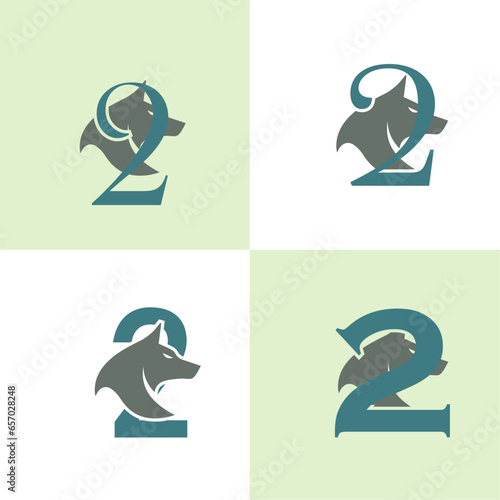  Initials Logo Design Number 2 I Wolf Logo Design Concept
