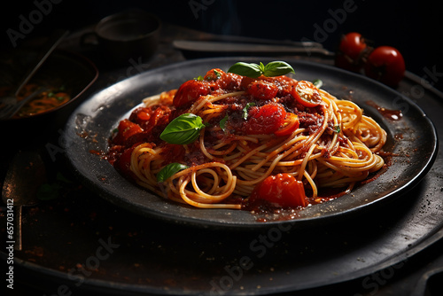 spaghetti with tomato sauce