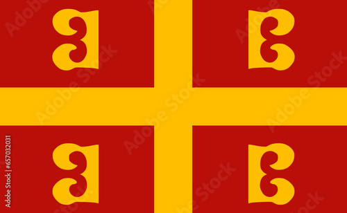 Byzantine flag vector illustration isolated. Eastern Roman Empire flag symbol.