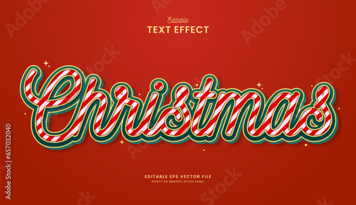 decorative christmas editable text effect vector design