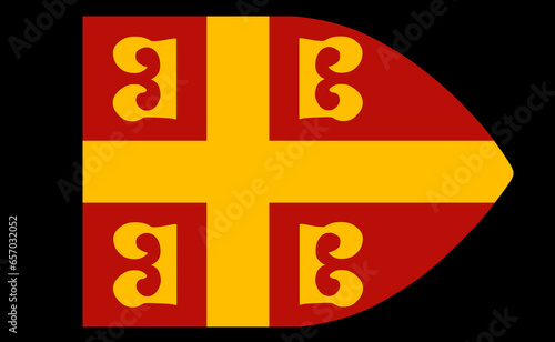 Byzantine flag vector illustration isolated. Eastern Roman Empire flag symbol.