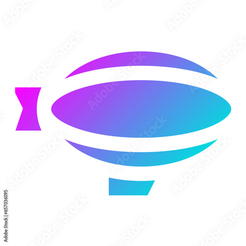 Flying Airship Vector Icon Design Illustration