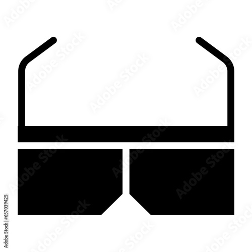 Solid 3d glasses icon