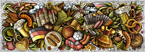 Germany doodle cartoon funny banner