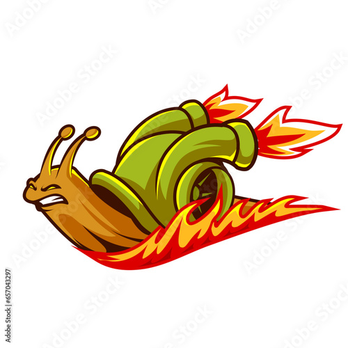 Snail with turbos speed logo