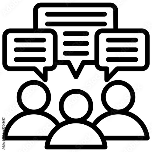 Public Opinion Outline Icon