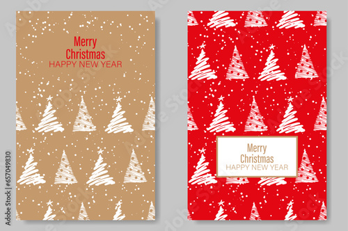 Golden Christmas cards set. Set of christmas new year winter holiday greeting cards with xmas decoration. Abstract trendy illustration in minimalist hand drawn flat style. Vector illustration