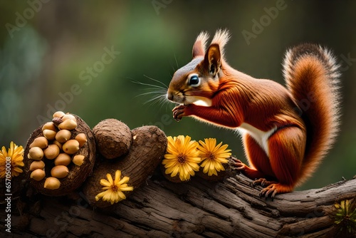 squirrel eating nut. © zoveela