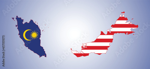 Malaysia flag map vector design