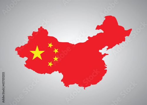 China flag map vector design