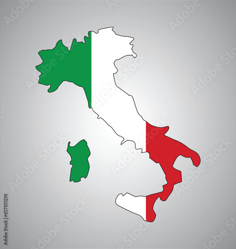 Italy flag map vector design
