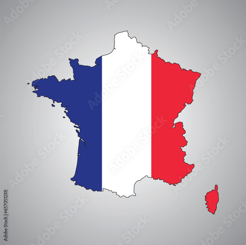 France flag map vector design