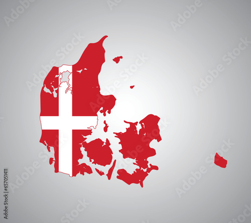 Denmark flag map vector design