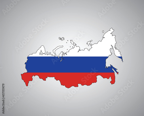 Russian flag map vector design