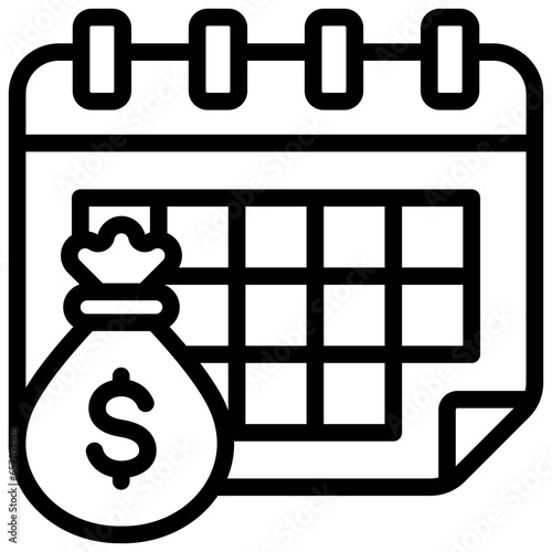 Monthly Salary Outline Icon