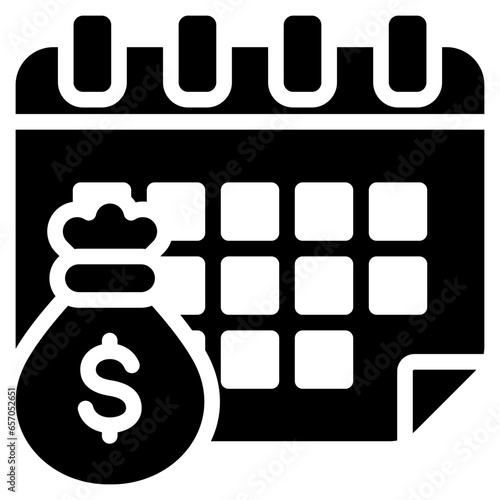 Monthly Salary Glyph Icon