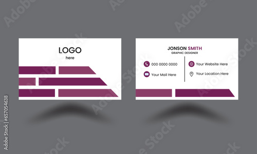 Modern double-sided creative and clean business card template. Business card for business and personal use. horizontal simple clean design. Print ready.