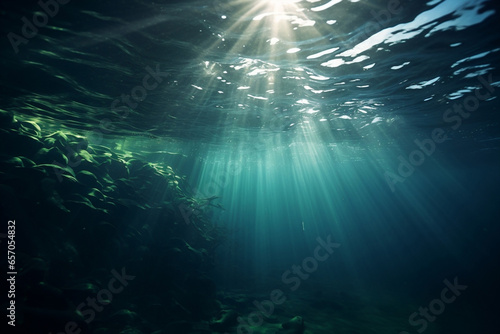 Blue nature underwater water sun below sunlight under ocean sea