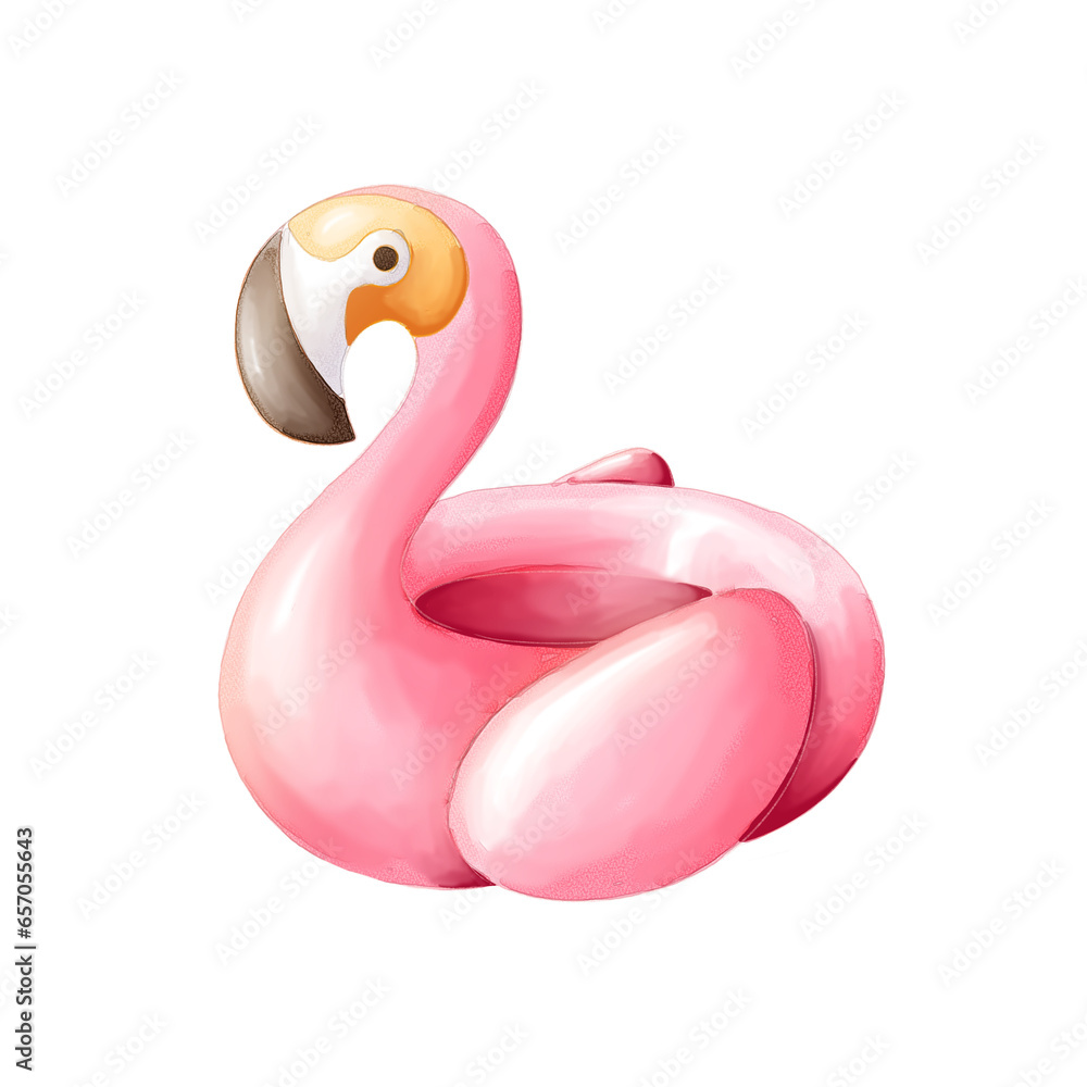 pink flamingo rubber ring watercolor isolated illustration pink flamingo rubber ring watercolor isolated illustration