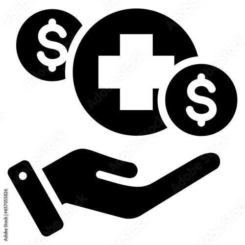 Healthcare Cost Glyph Icon