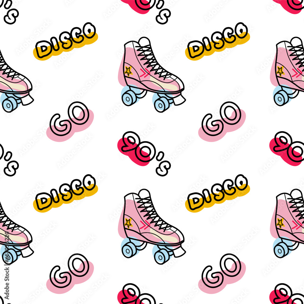 Abstract seamless pattern in 90s style vector Abstract seamless pattern in 90s style vector