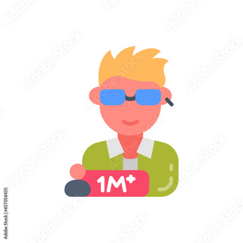 Male Influencer icon in vector. Illustration