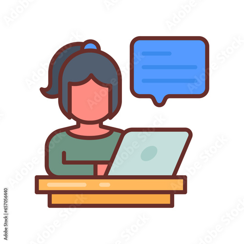 Blogger icon in vector. Illustration