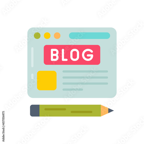 Blog icon in vector. Illustration