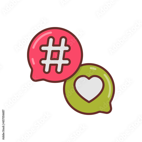 Tablou pe pânză Hashtag icon in vector. Illustration