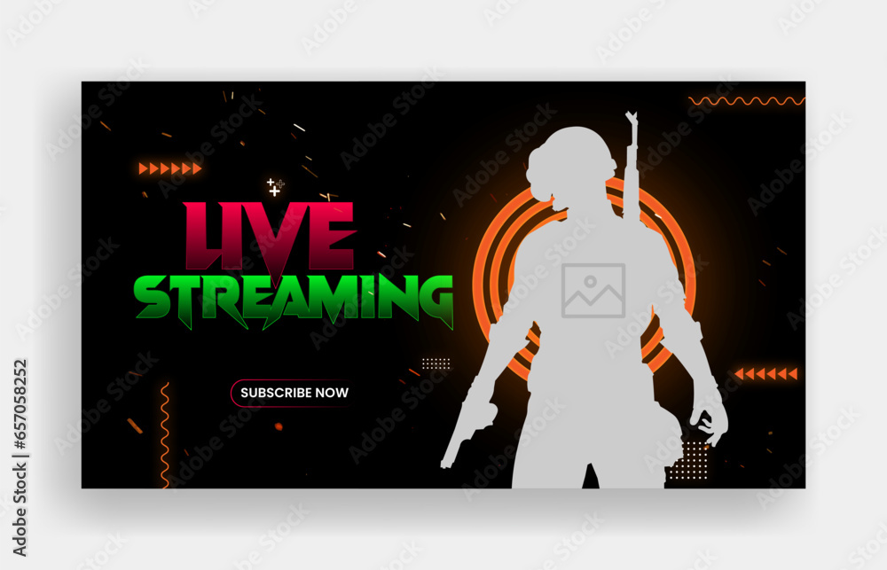 Obraz premium Youtube thumbnail for live gaming and game review thumbnail template and web banner design