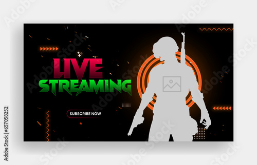 Youtube thumbnail for live gaming and game review thumbnail template and web banner design 