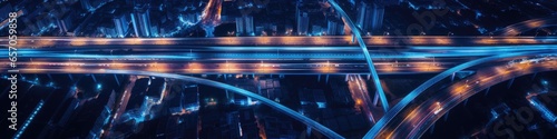aerial view, expressway, motorway, circus intersection, highway at night, top view, city road traffic, Thailand