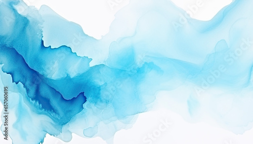 abstract light blue watercolor paint flow texture pattern shape isolated on white background © Ars Nova