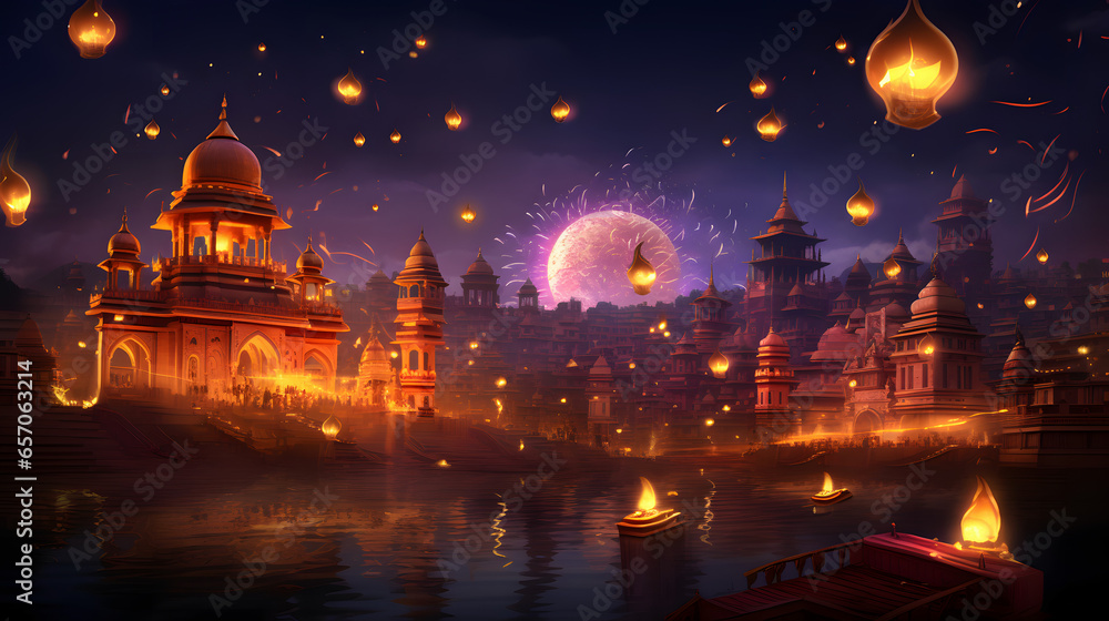 Diwali Lights - Festive of India - Festival of Lights - Generated by AI