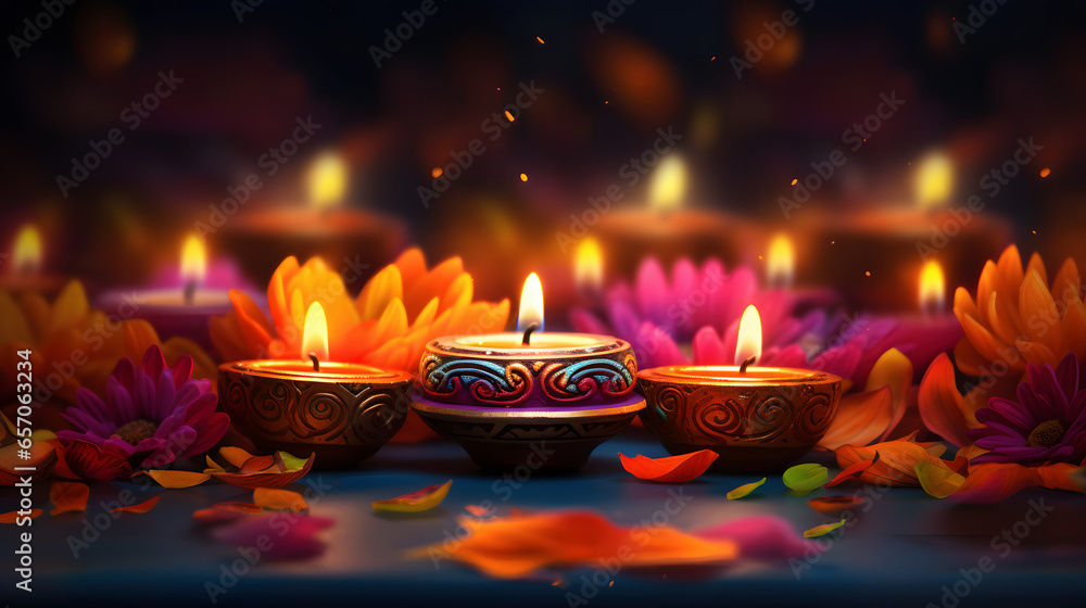 Φωτογραφία Diwali Lights - Festive of India - Festival of Lights - Generated by AI