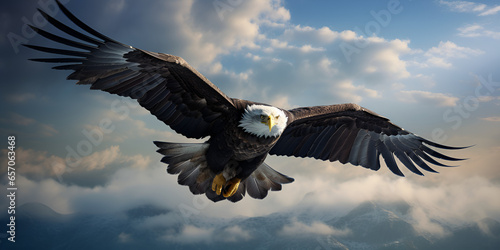 bald eagle in flight. Wings of Freedom: Capturing the Bald Eagle's Flight. Genrative AI