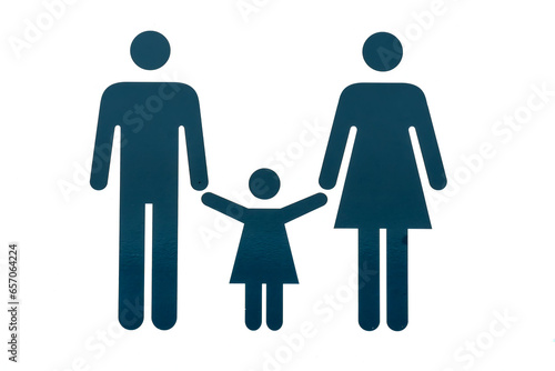 Adult and child with hand symbol. Child on parent's hand, PNG